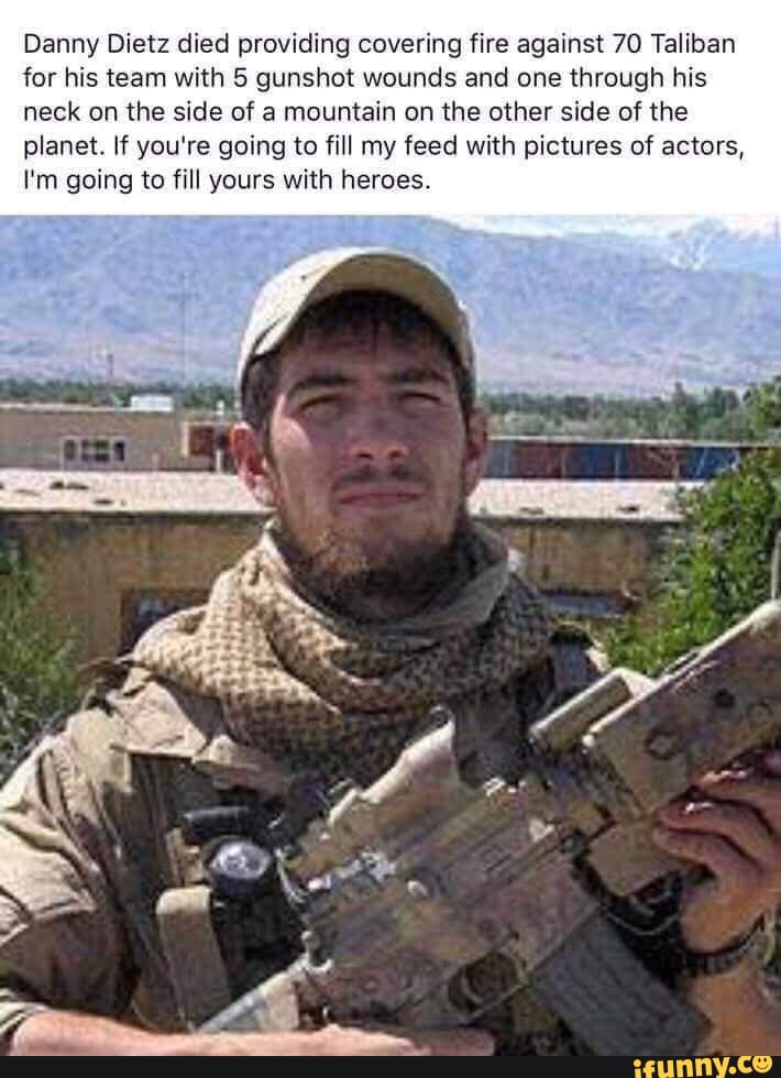 Danny Dietz died providing covering fire against 70 Taliban for his ...