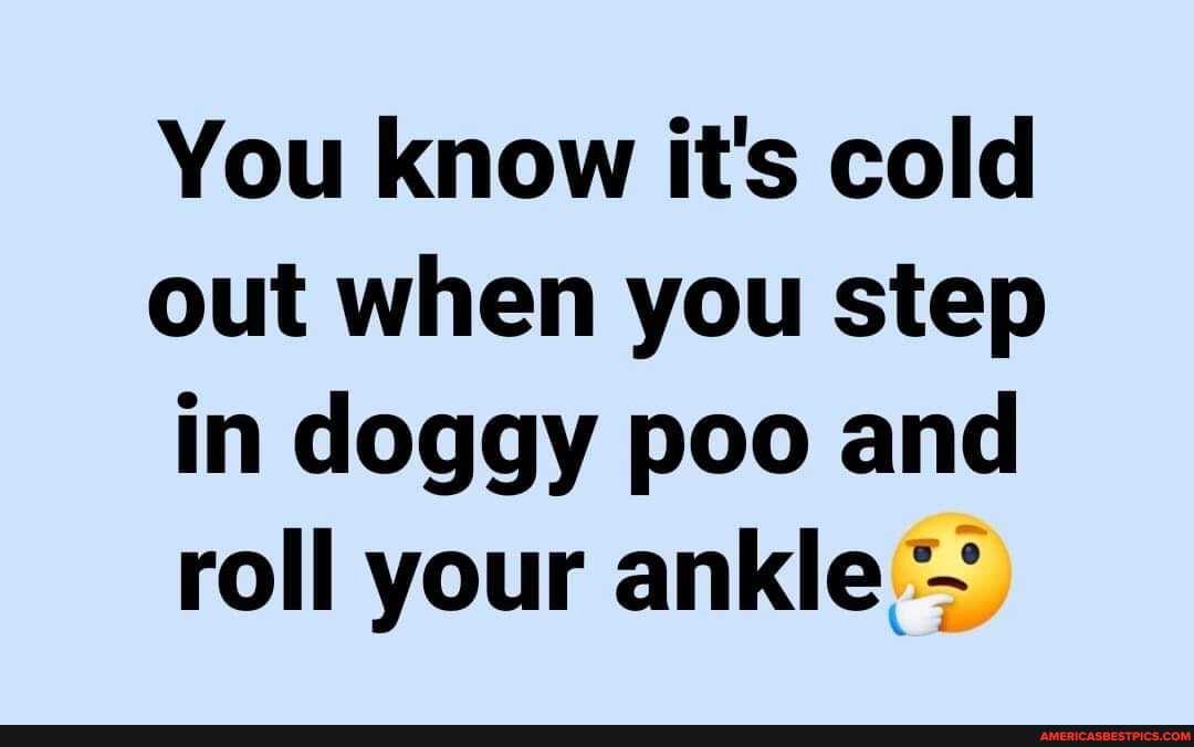 You know it's cold out when you step in doggy poo and roll your ankle