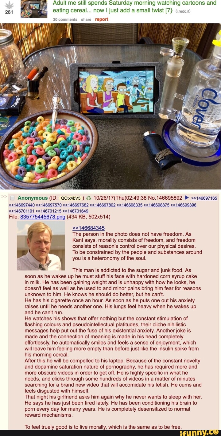 Adult me still spends Saturday morning watching cartoons and eating