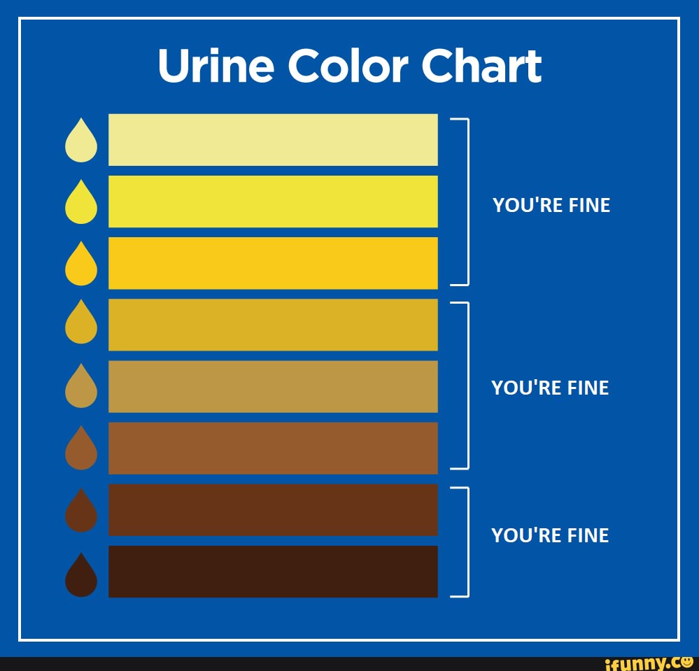 Urine Color Chart YOU'RE FINE YOU'RE FINE YOU'RE FINE - iFunny