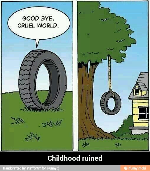 GOOD BYE,
CRUEL WORLD.
Childhood ruined - Childhood ruined