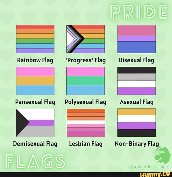 Rainbow Flag Progress' Flag Pansexual Flag Polysexual Flag Lesbian Flag ...