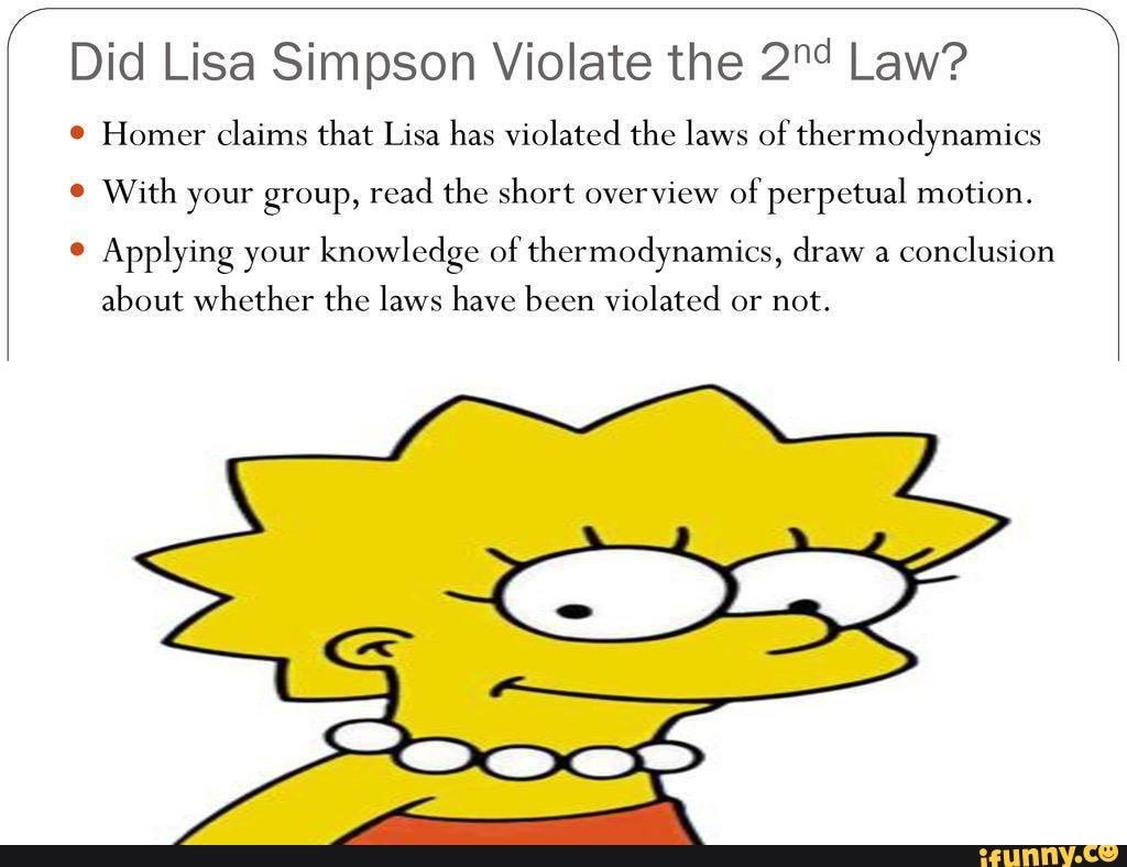 Did Lisa Simpson Violate the Law? Homer claims that Lisa has violated