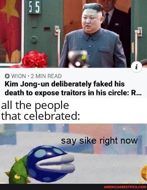 Kim Jong-un deliberately faked his death to expose traitors in his circle: R...
all the people that celebrated:
say si