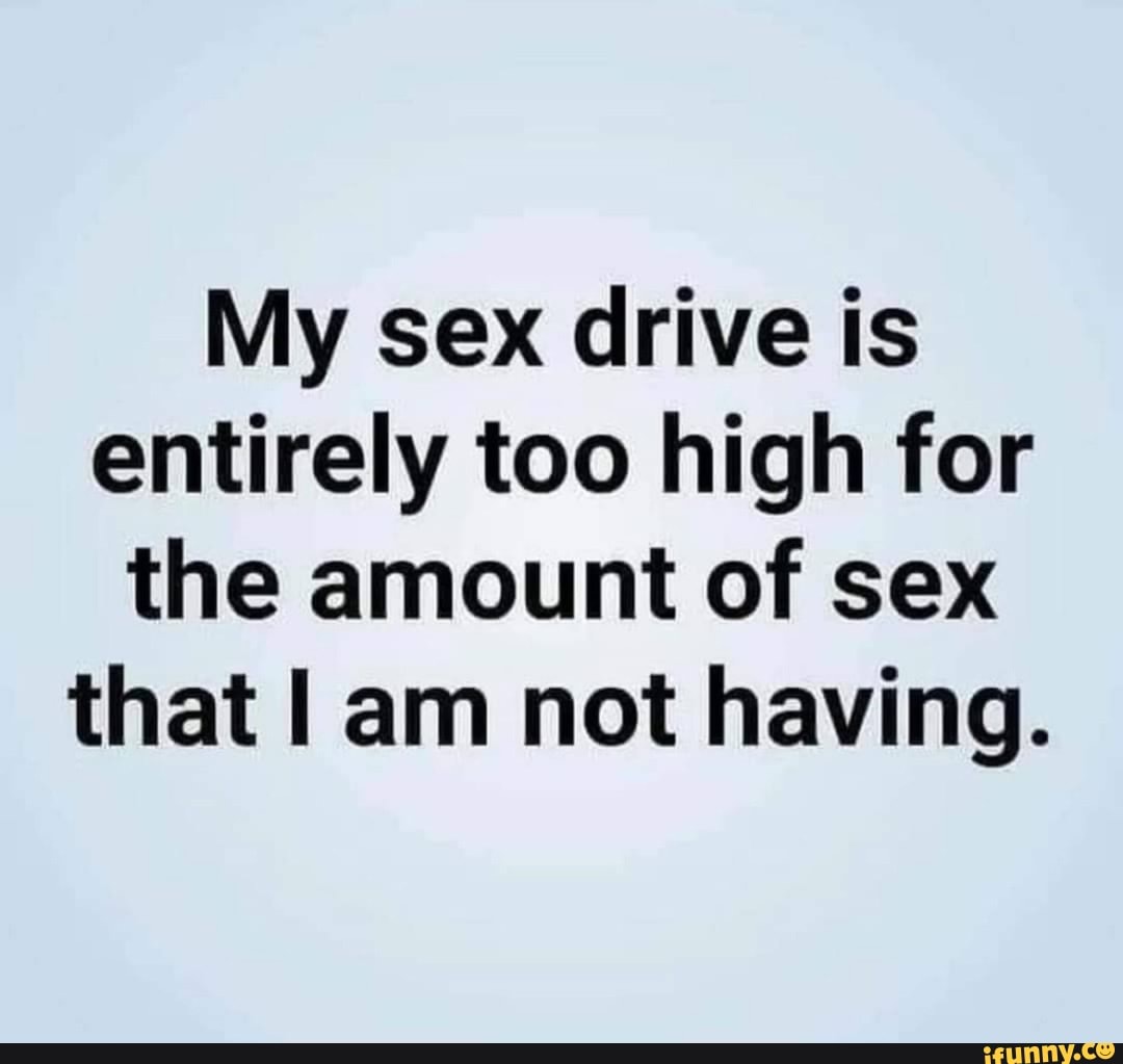 My sex drive is entirely too high for the amount of sex that am not having.  - iFunny