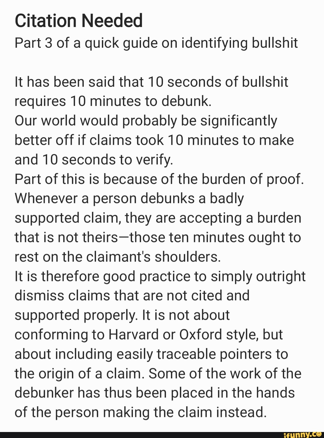 Citation Needed Part 3 of a quick guide on identifying bullshit It has ...