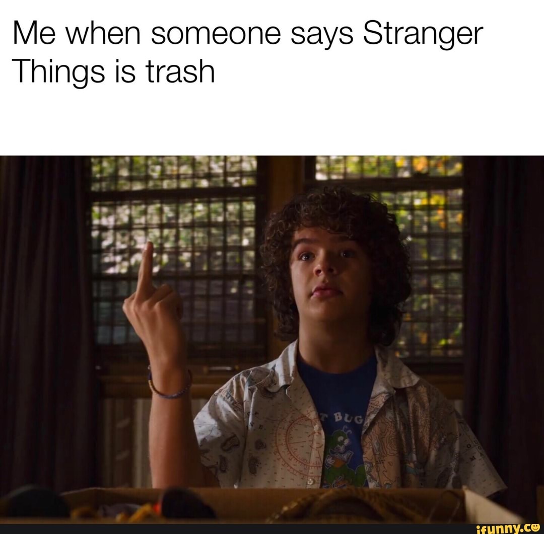 Me when someone says Stranger Things is trash - )