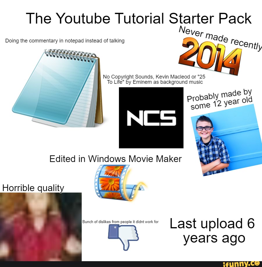 The Youtube Tutorial Starter Pack Never Mad, Doing the commentary in  notepad instead of talking e