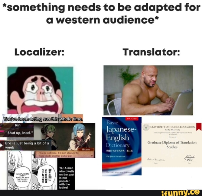 *something needs to be adapted for a western audience* Localizer ...