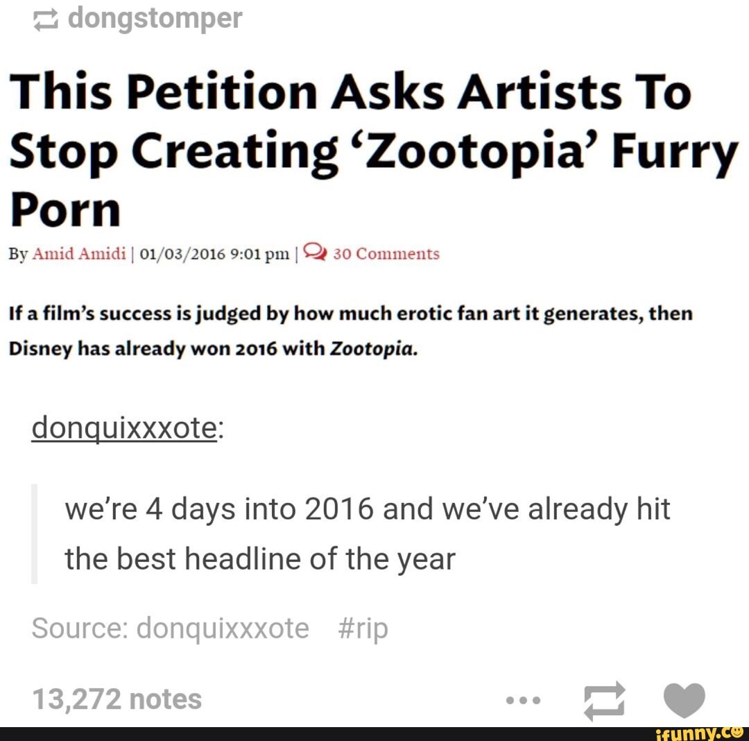 This Petition Asks Artists To Stop Creating 'Zootopia' Furry Porn By Amid  Amidi *; 01\