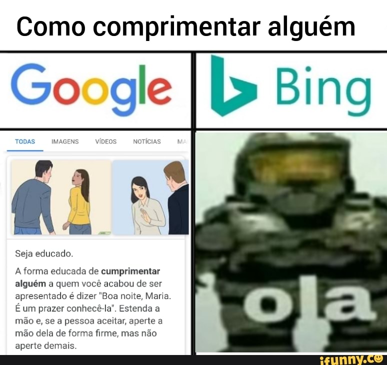 Como comprimentar alguém
IMAGENS VÍDEOS NOTÍCIAS
Seja educado.
A forma educada de cumprimentar
alguém a quem você acabou de ser
apresentado
é
dizer "Boa noite, Maria.
É um prazer conhecê-la". Estenda a
mão e, se a pessoa aceitar, aperte a
mão dela de forma firme, mas não
aperte demais.