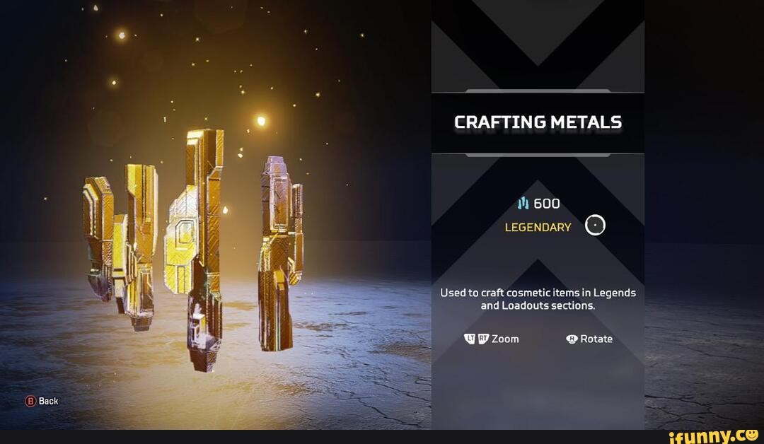 Back CRAFTING METALS 600 LEGENDARY _Used to craft cosmetic items in