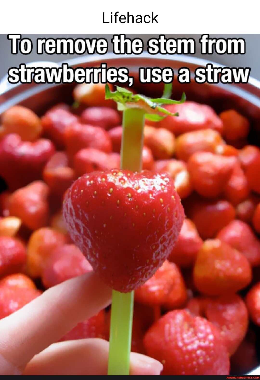 To remove the stem from strawberries, use a straw, Vi America’s best