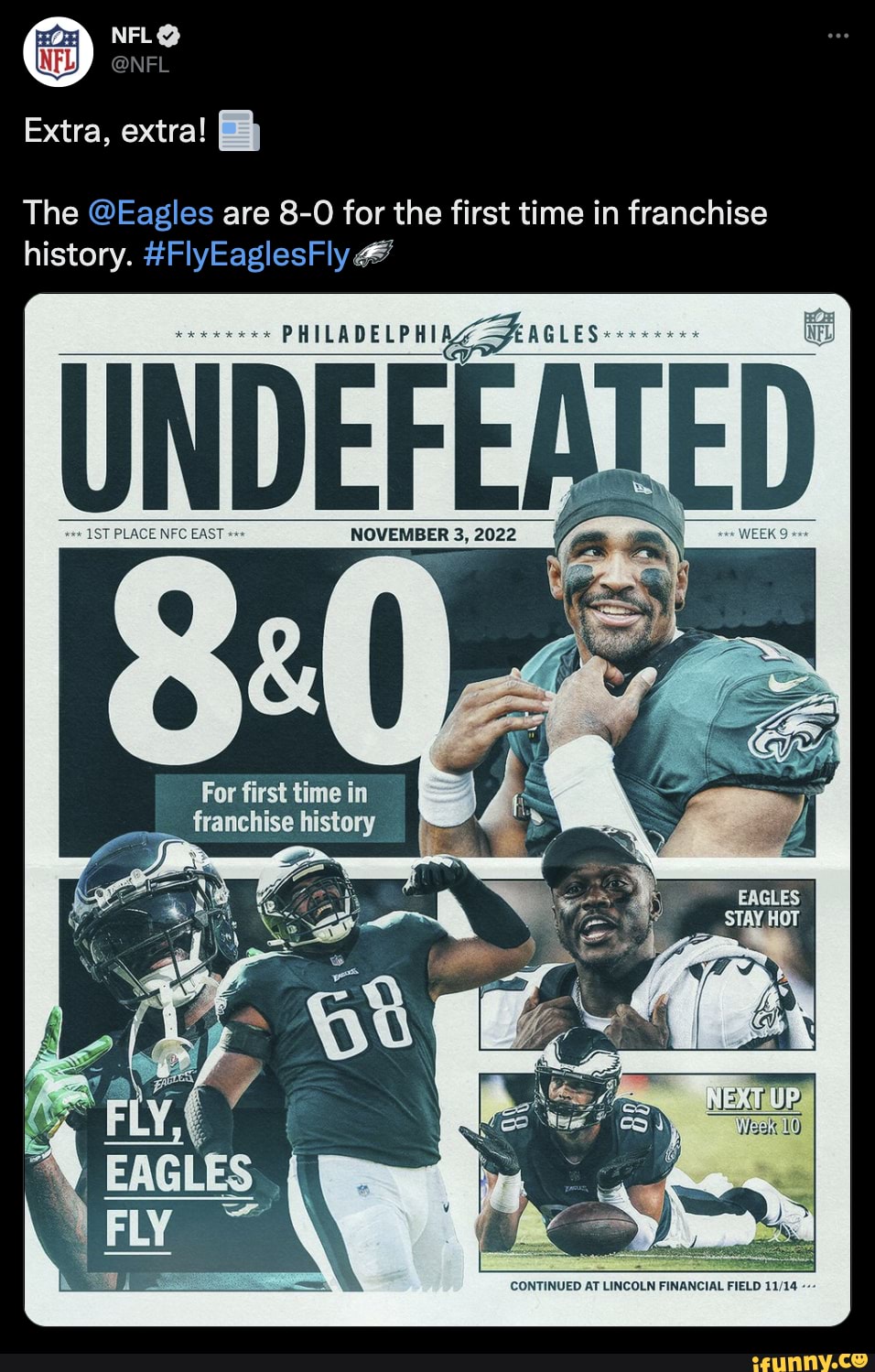 NFL on FOX - #FlyEaglesFly The Philadelphia Eagles are 8-0 for the