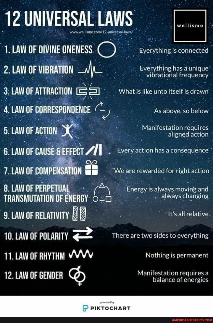 12 UNIVERSAL LAWS 1. LAW OF DIVINE 'ONENESS. venting is connected 2. LAW OF ViBRATION Everything