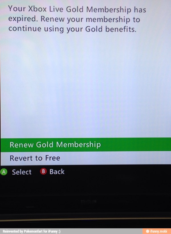 Your Xbox Live Gold Membership has expired. Renew your membership to