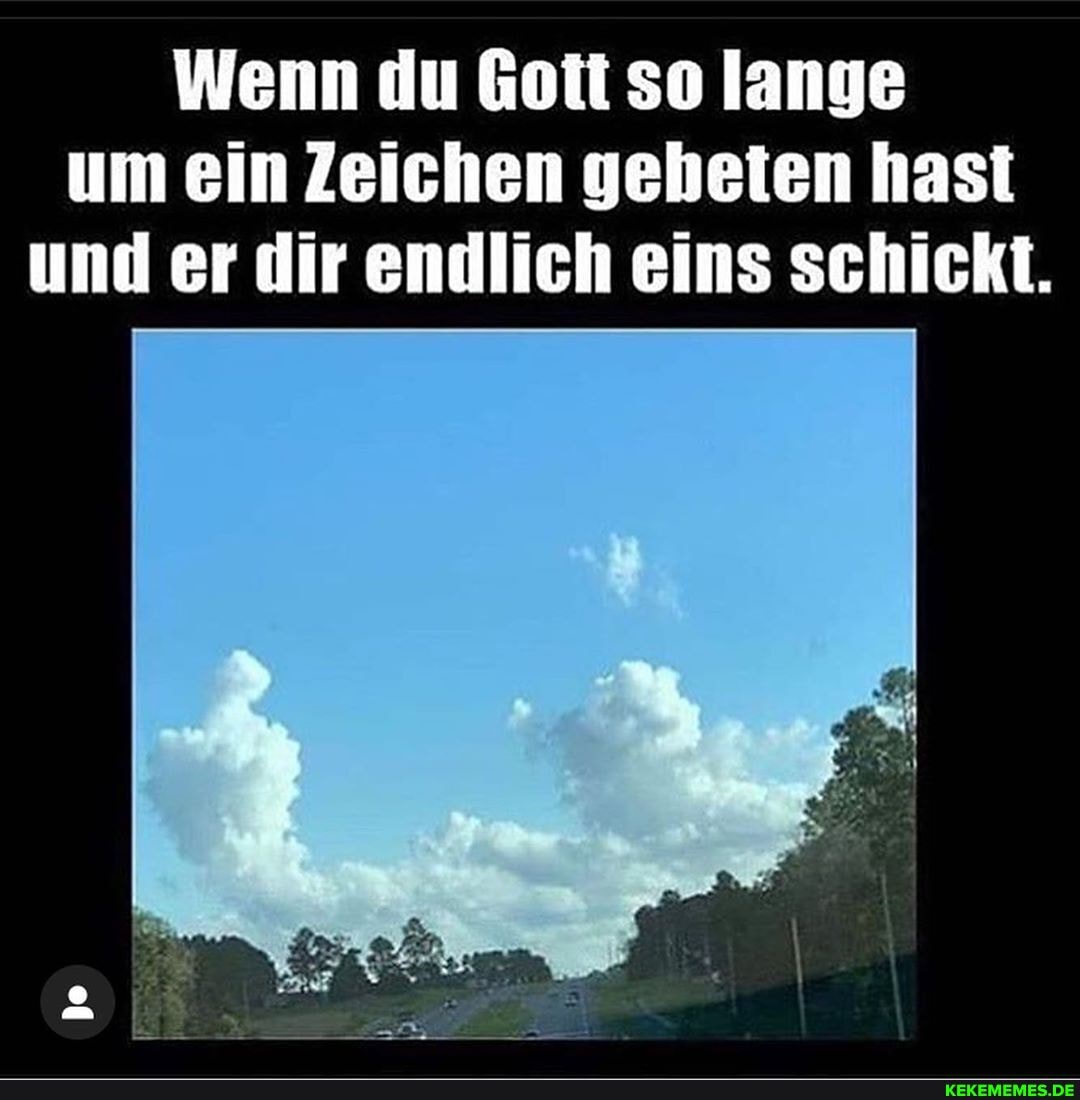 Wenn du Gott so lange um ein Zeichen gebeten hast und er dir endlich eins schickt.