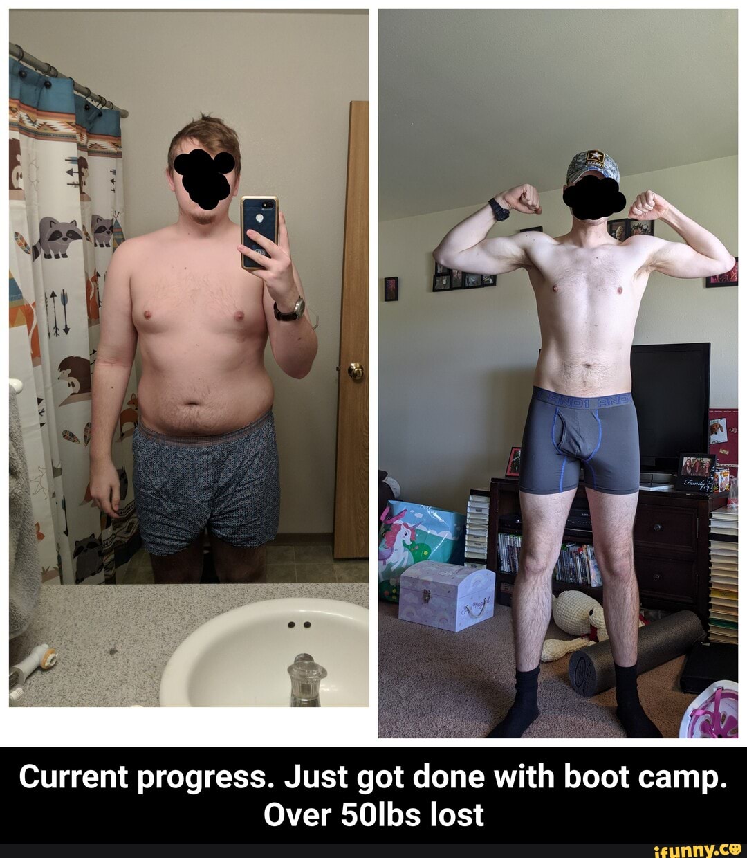 Current progress. Just got done with boot camp.
Over 50lbs lost - Current progress. Just got done with boot camp. Over 50lbs lost