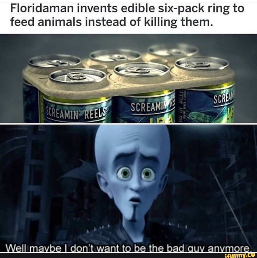 Floridaman invents edible six-pack ring to feed animals instead of killing them...