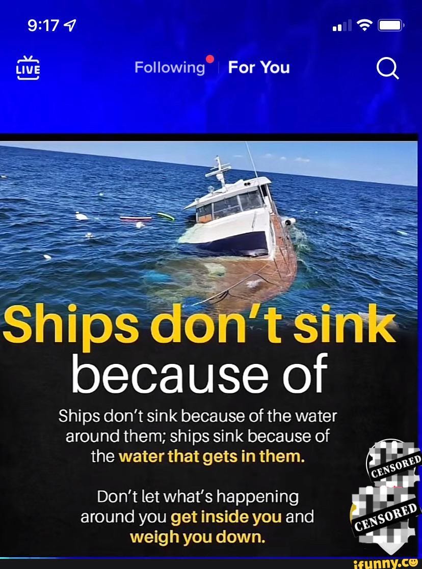 7 Following" For You Q Ships don't si because of Ships don't sink