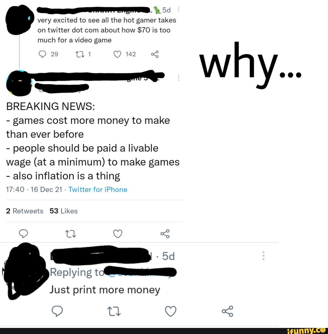 Very excited to see all the hot gamer takes on twitter dot com about ...