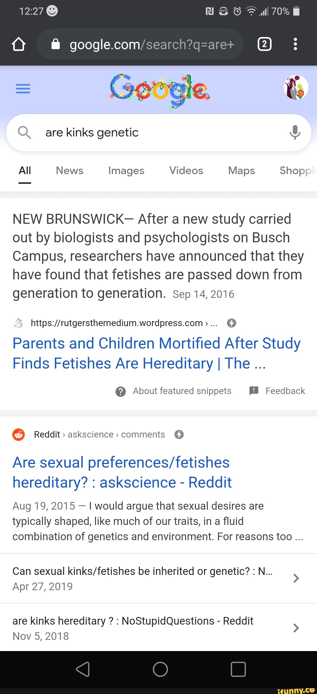 70% are kinks genetic All News Images Videos Maps Shop NEW BRUNSWICK