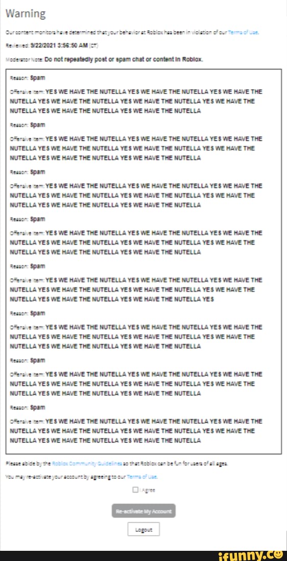 Yes We Have The Nutella Yes We Have The Nutella Yes We Have The Nutella Meme Warning Our Corsers Monitors Heve Cerermined Your Behsviore Robiox Hs Been In Viclesor Do Not
