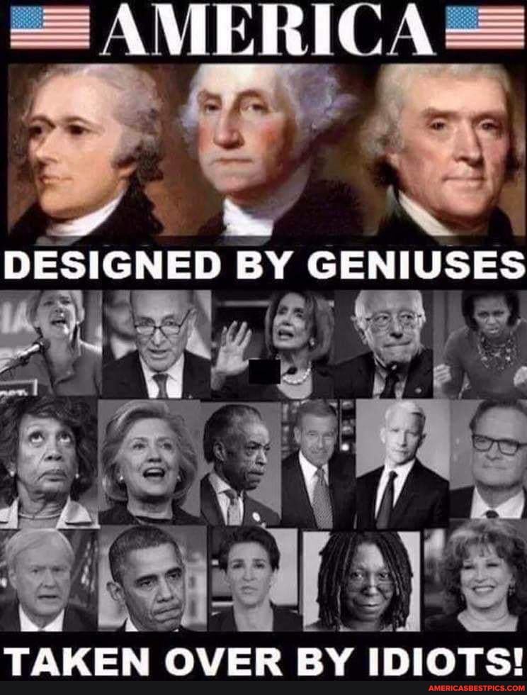 AMERICA DESIGNED BY GENIUSES GENIUSES /E), by is TAKEN OVER BY IDIOTS ...