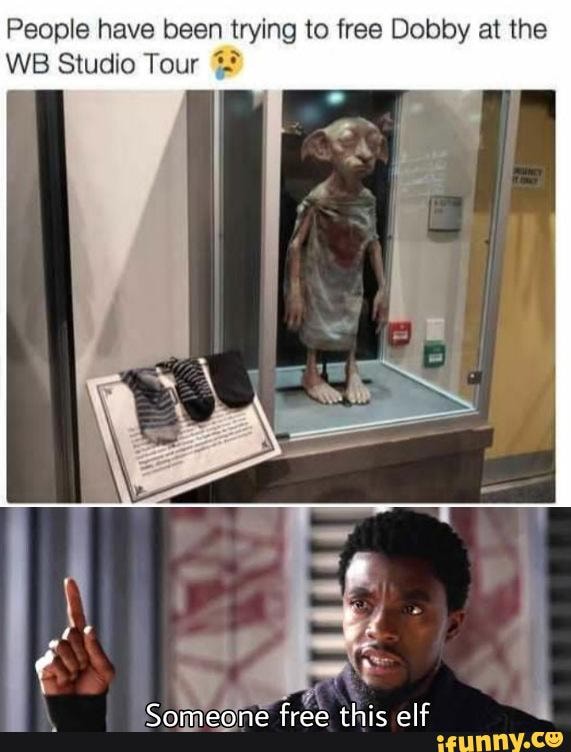 People have been trying to free Dobby at the
WB Studio Tour
Someone free this elf