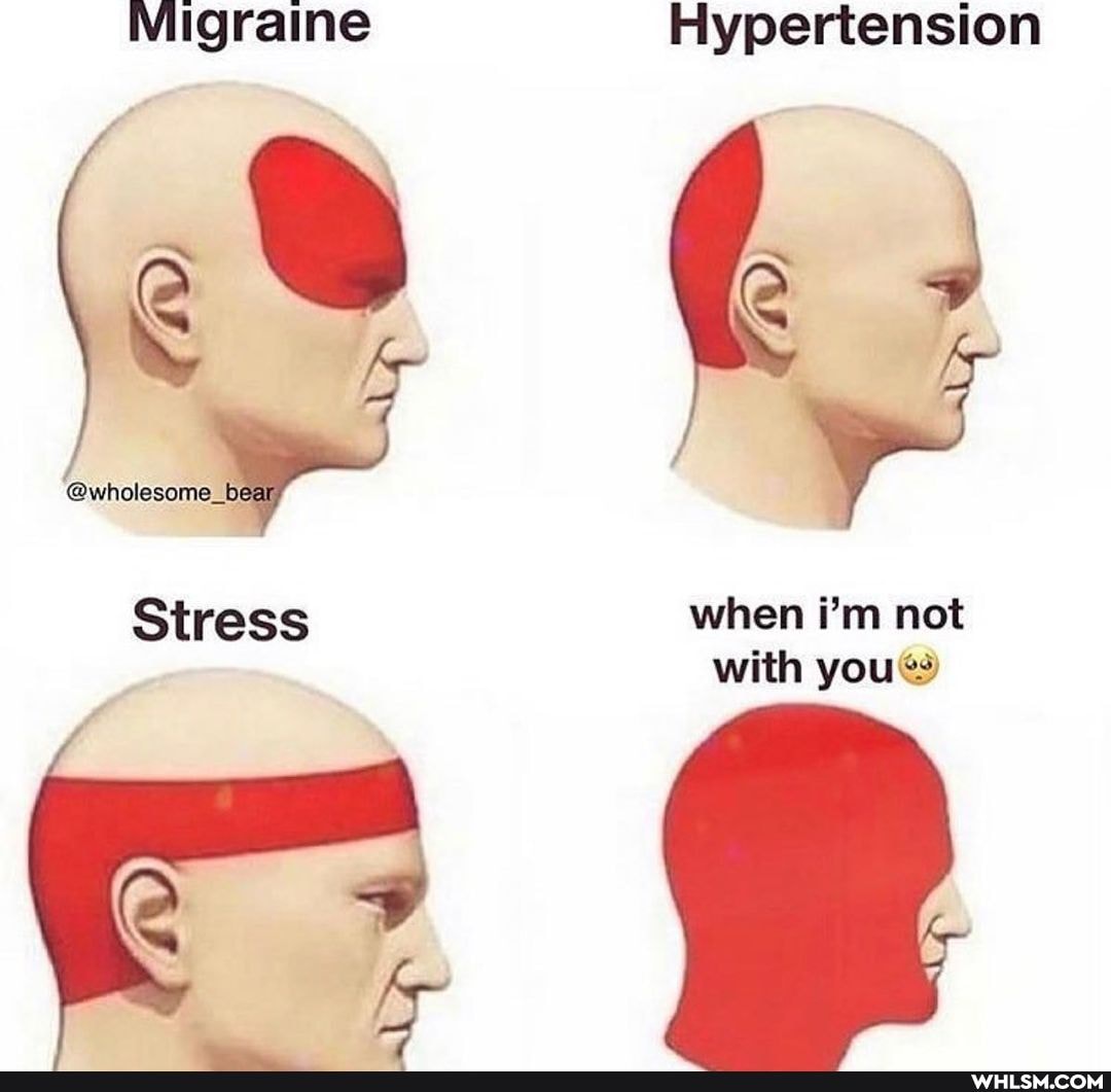 Migraine Hypertension
@wholesome_b
Stress when i'm not with yous
c @