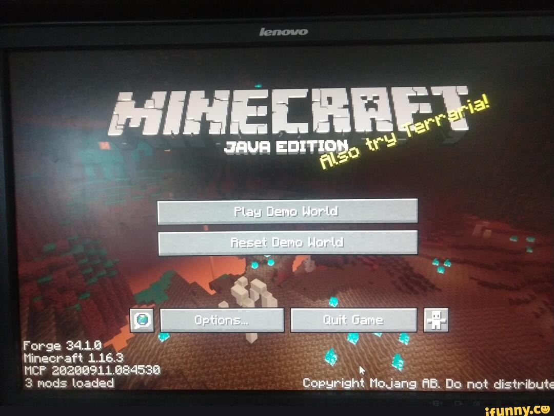 Ava Edition Play Demo Horld Reset Demo World Options Quit Game Forge Hep Minecraft 1 16 Mods Loaded Ab Do Not Distribute