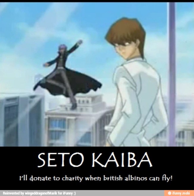 SETO KAIBA
VII donate to charity when british albinos can
fly!
