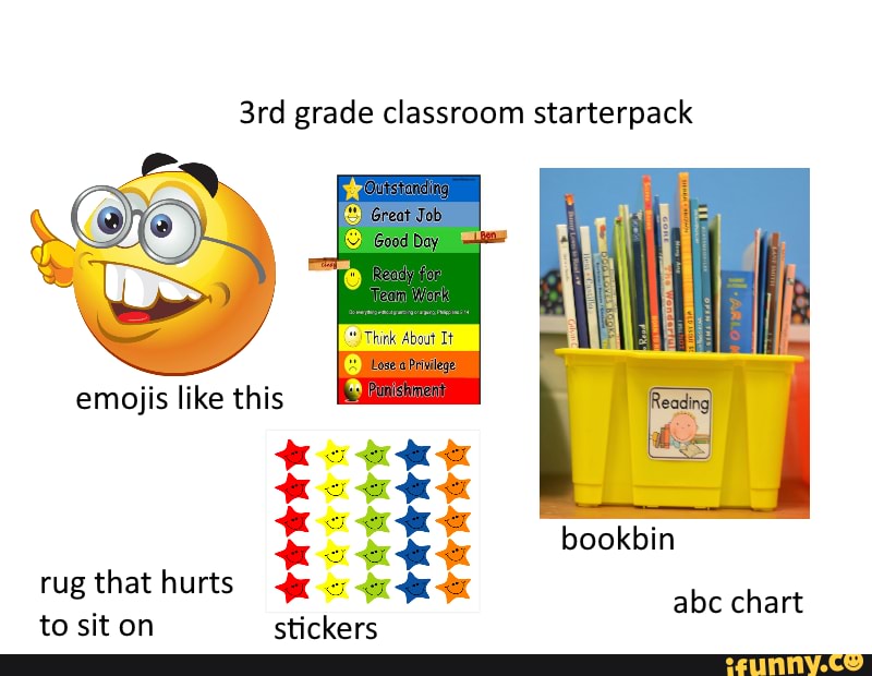grade classroom starterpack
emojis like this bookbin to citcon abc chart
