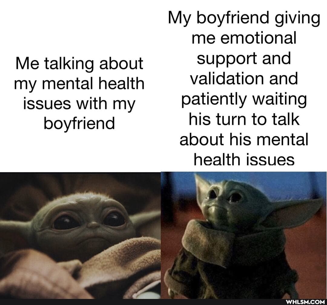 Nothing To See Here Folks Just A Wholesome Relationship My Boyfriend Giving Me Emotional Me Talking About Support And My Mental Health Validation And Issues With My Patiently Waiting Boyfriend