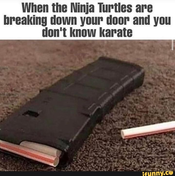 When the Ninja Turtles are
breaking down your door and you
don't know karate