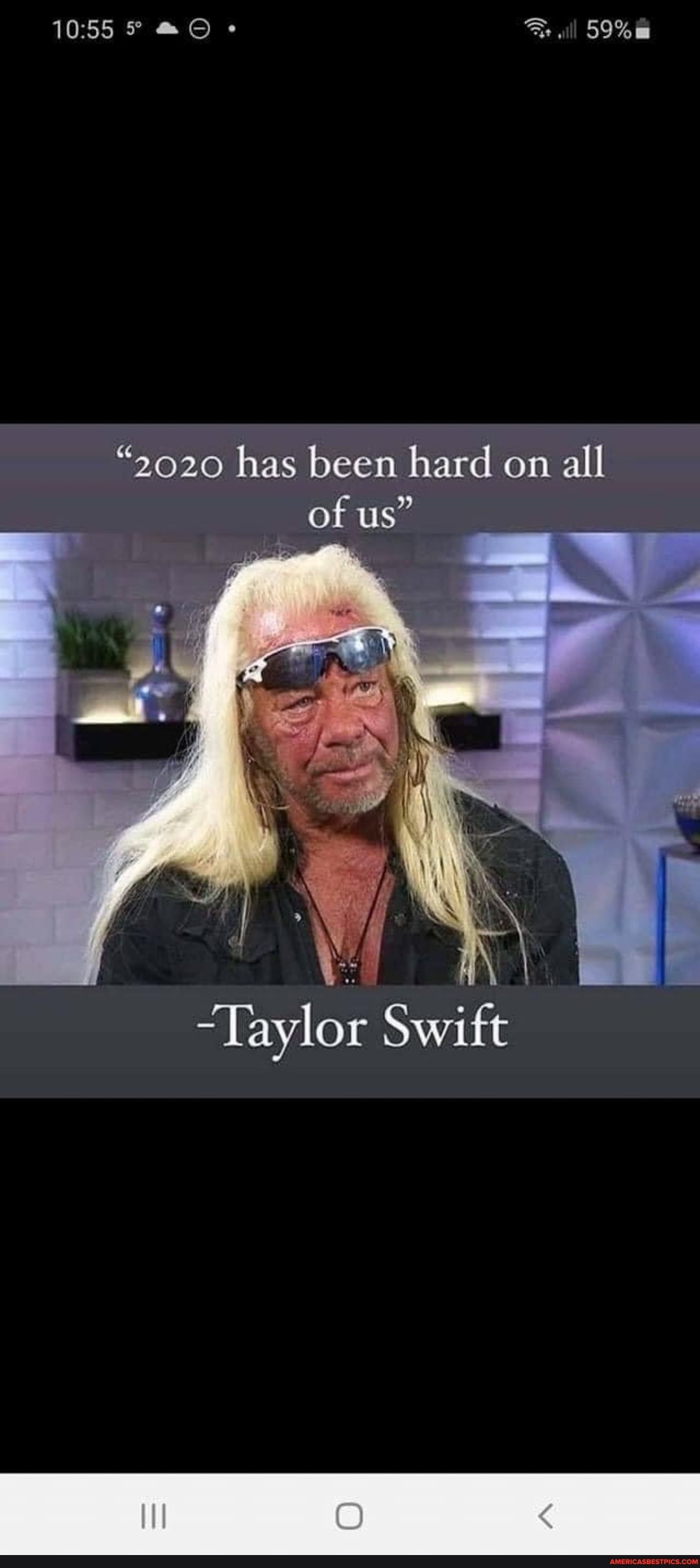 59%
"2020 has been hard on all of us"
"Taylor Swift