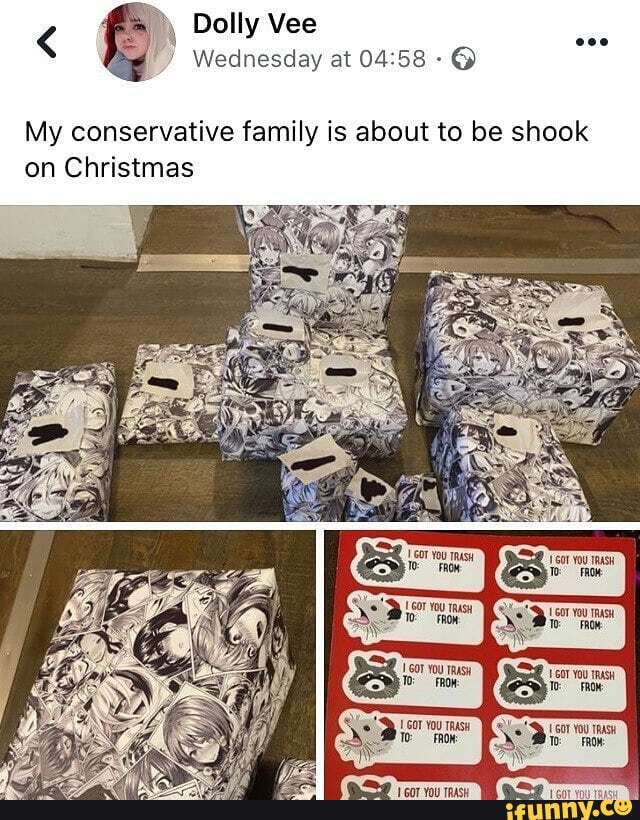 Dolly Vee
Wednesday at 04:58 My conservative family is about to be shook
on Christmas