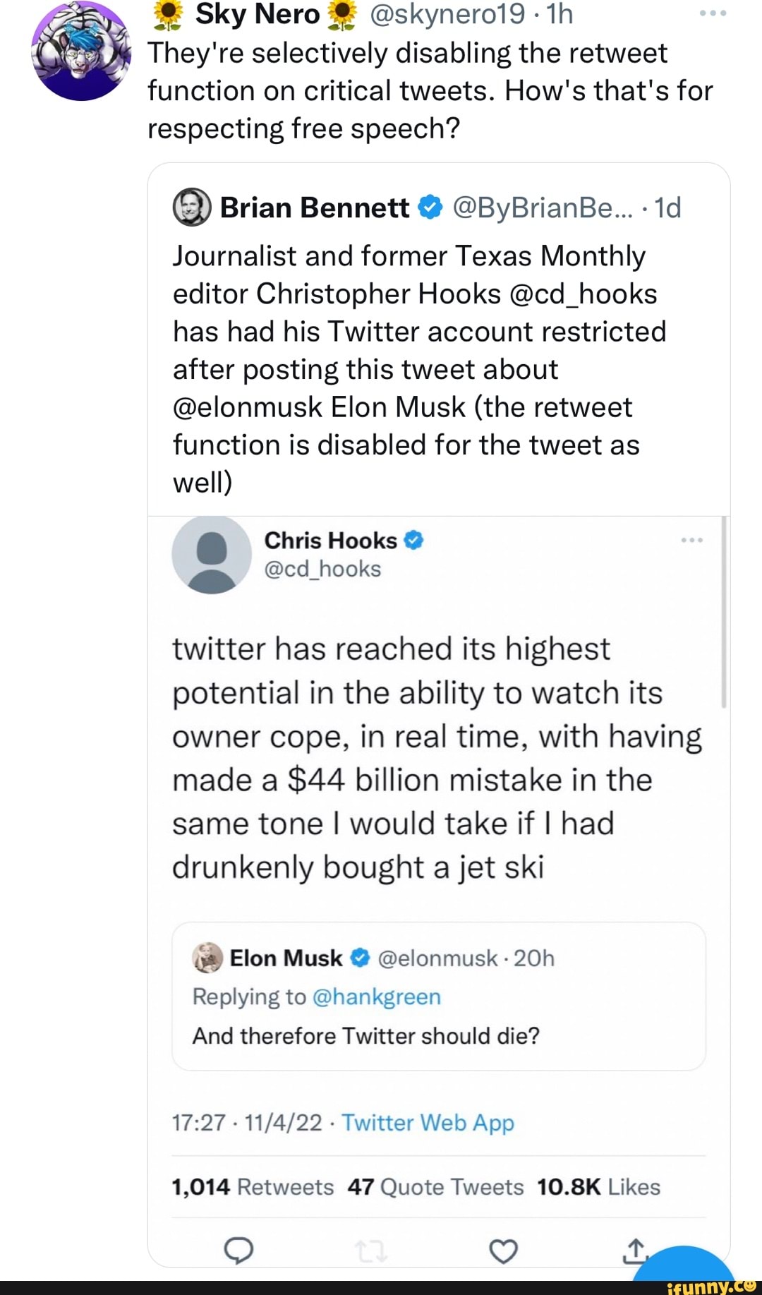 Sky Nero skynerol9 th They're selectively disabling the retweet