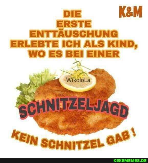 DIE
ERSTE ENTTÄUSCHUNG ERLEBTE ICH ALS KIND,
WO ES BEI EINER