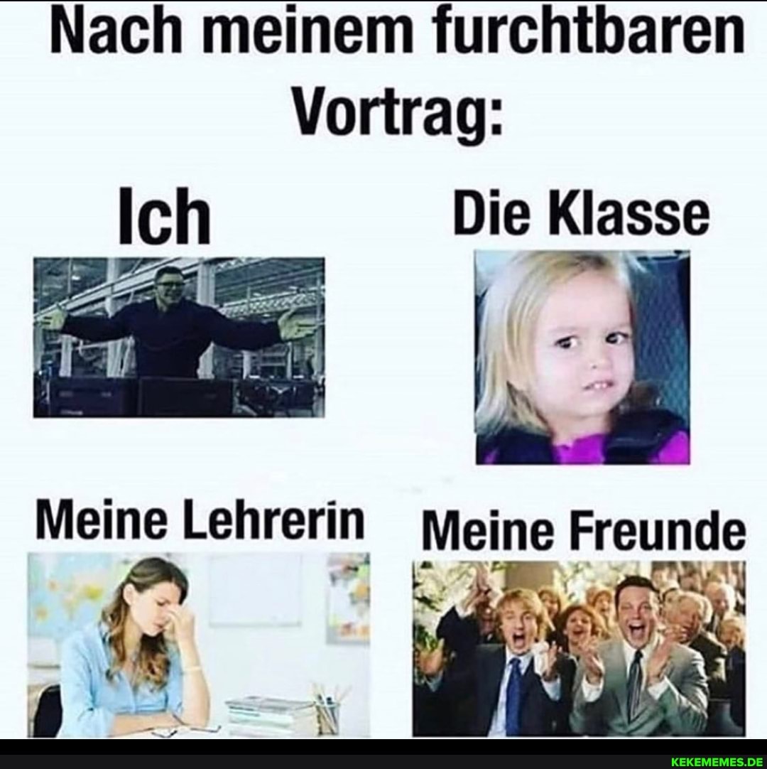 Nach meinem furchtbaren
Vortrag:
Die Klasse
Meine Lehrerin Meine Freunde
"AR