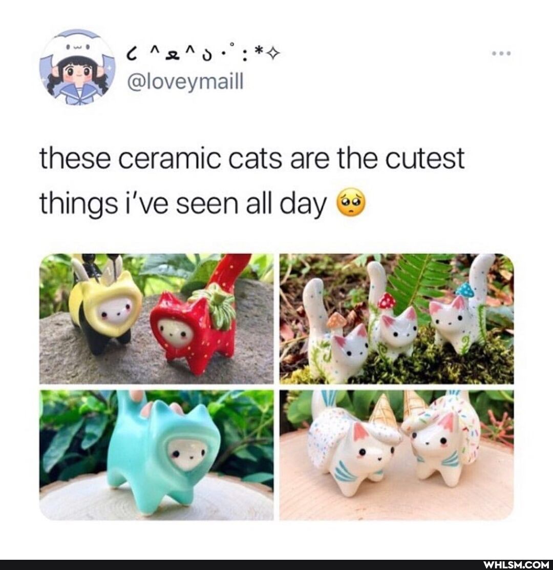 these ceramic cats are the cutest things i've seen all day