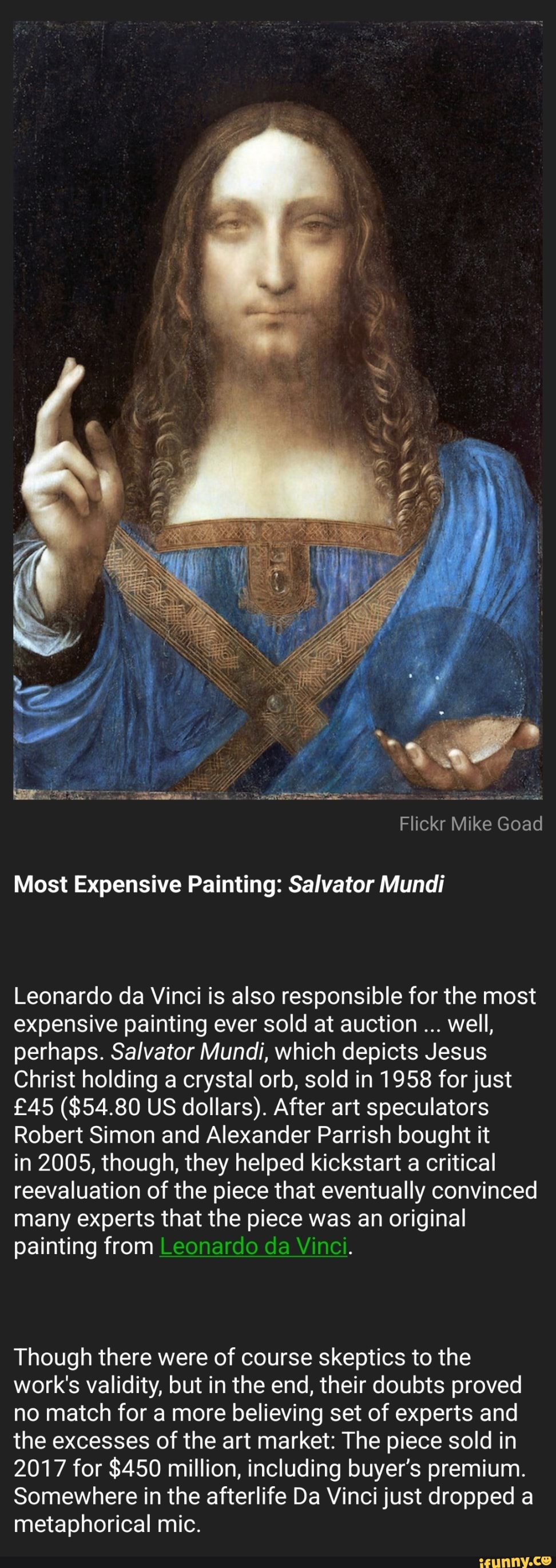 Flickr Mike Goad Most Expensive Painting Salvator Mundi Leonardo da