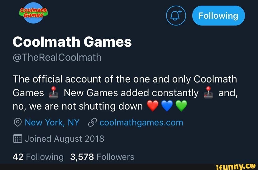 Coolmath Games TheRealCoolmath The official account of the one and