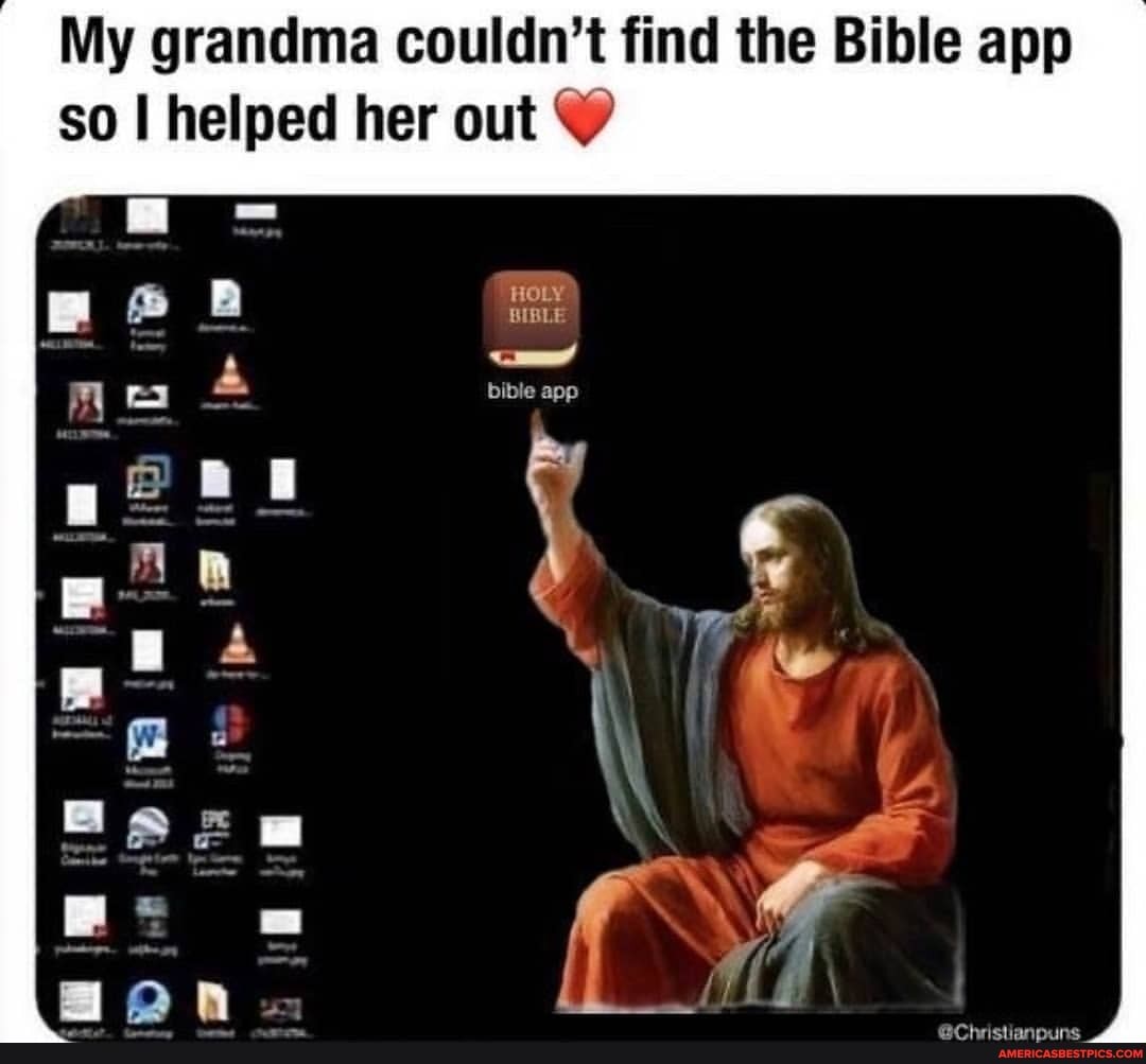 My grandma couldn't find the Bible app so I helped her out
bible app