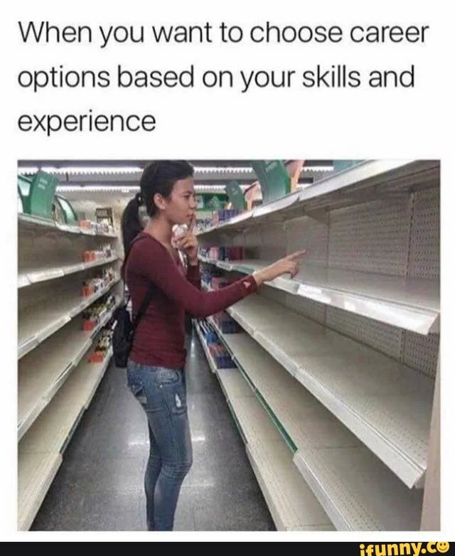 When you want to choose career
options based on your skills and
experience