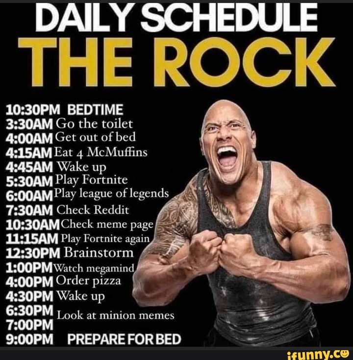 the rock daily schedule