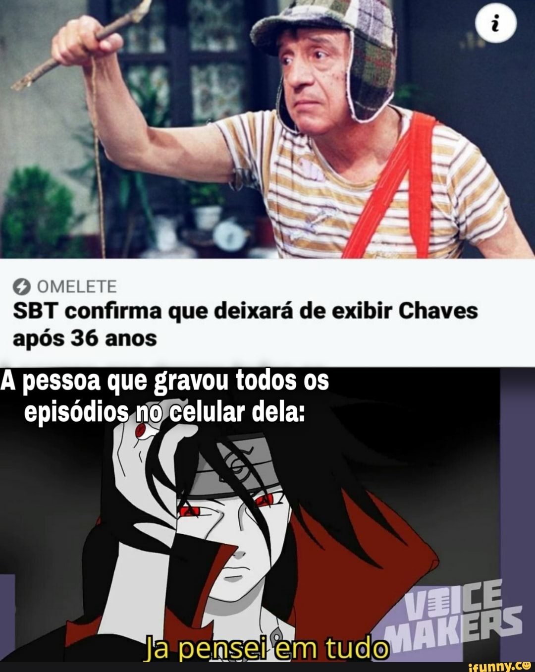 © OMELETE
SBT confirma que deixara de exibir Chaves
após 36 anos
A pessoa que gravou todos os