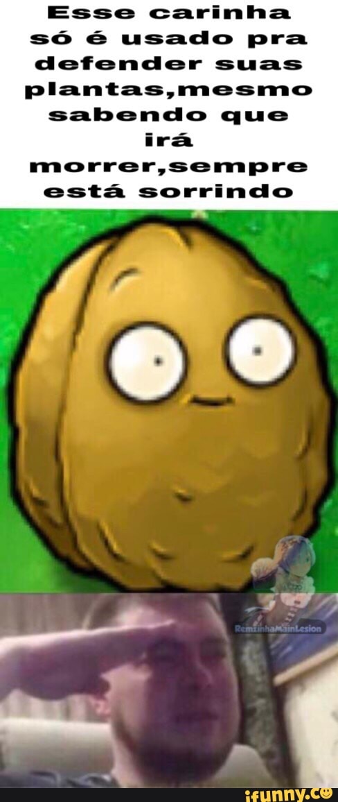 Esse carinha só usado pra defender suas plantas, mesmo
sabendo que
irã
morrer,sempre está sorrindo
os