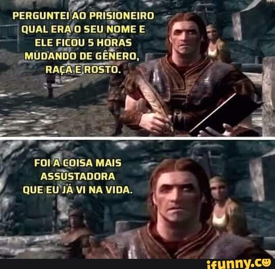 PERGUNTEIAO PRISIONEIRO QUAL ERAÍO SEU NOME E ELE FICOU 5 HORAS MUDANDO DE GÊNERO, E
RANE EREROSTO.
MAIS ASSUSTADORA QUE EU. VI NA VIDA.