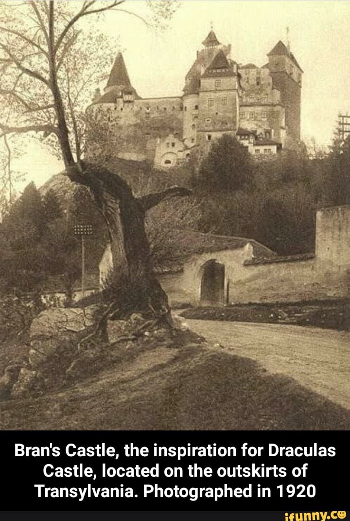 Bran's Castle, the inspiration for Draculas
Castle, located on the outskirts of
Transylvania. Photographed in 1920 - Bran's Castle, the inspiration for Draculas Castle, located on the outskirts of Transylvania. Photographed in 1920